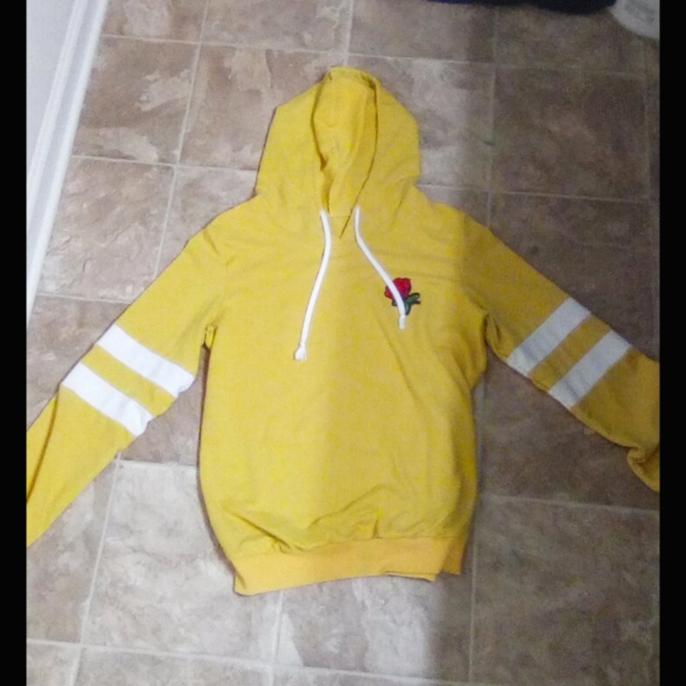 Mustard yellow rose hoodie